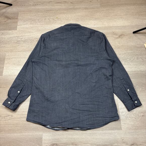 ALBA Bespoke Denim Stretch Button Up Shirt Men's 3XL Preppy Minimalist Western - Picture 3 of 7